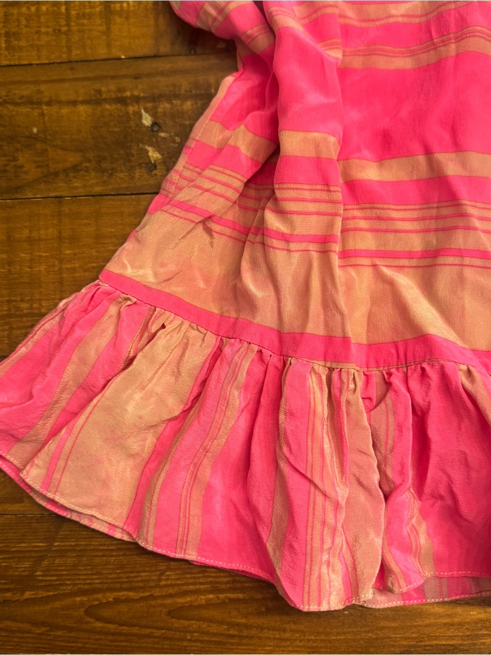 AMANDA UPRICHARD Striped Silk Peplum Top - Picture 2 of 4